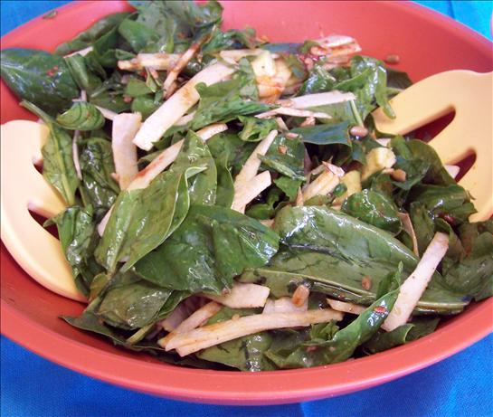 Spinach Salad With Chili Lime Dressing. Photo by PaulaG