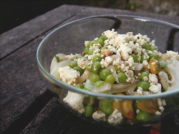 Pea, Feta and Mint Salad With Pistachios. Photo by Mrs Goodall