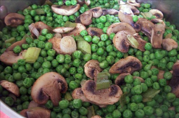 Peas With Mushrooms. Photo by PaulaG