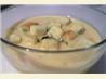 Cheese Soup With Pumpernickel Croutons