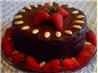 French Chocolate Almond Cake With Strawberries. Recipe by Summerwine