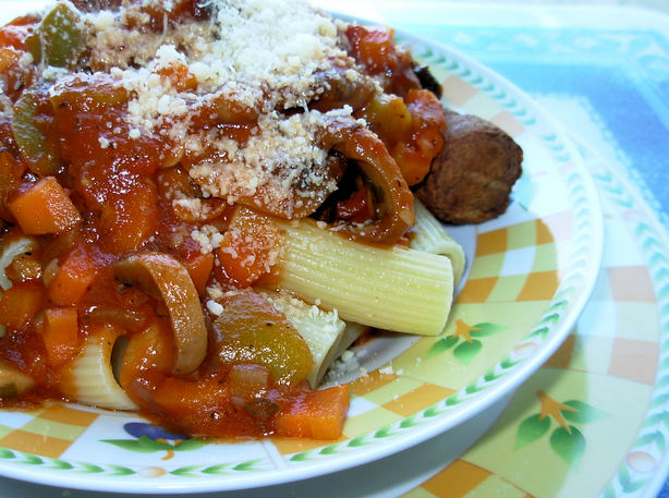 Kato's  Garage  Style -  Tomato Sauce & Meatball Dinner. Photo by French Tart