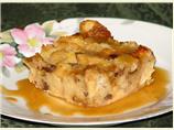 Cranberry and Raisin Bread Pudding with Caramel Sauce