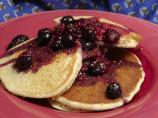 Cornmeal Pancakes With Blueberry Maple Syrup