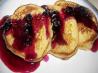 Cornmeal Pancakes With Blueberry Maple Syrup