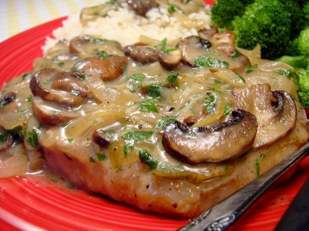 Pork Chops With Caramelized Onion-mushroom Sauce. Photo by Lori Mama