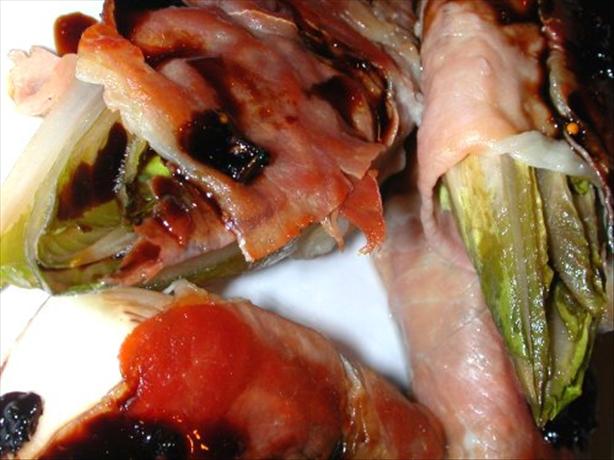 Prosciutto Wrapped Endive W/ Balsamic Fig Reduction - Rachael Ra. Photo by Julesong