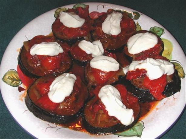 Bouranee Baunjan - Afghan Eggplant With Yogurt Sauce. Photo by Julesong