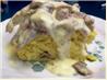 Baked Swiss Cornbread With Turkey Cream Sauce