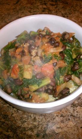 Braised Kale With Black Beans and Tomatoes. Photo by andi.williams