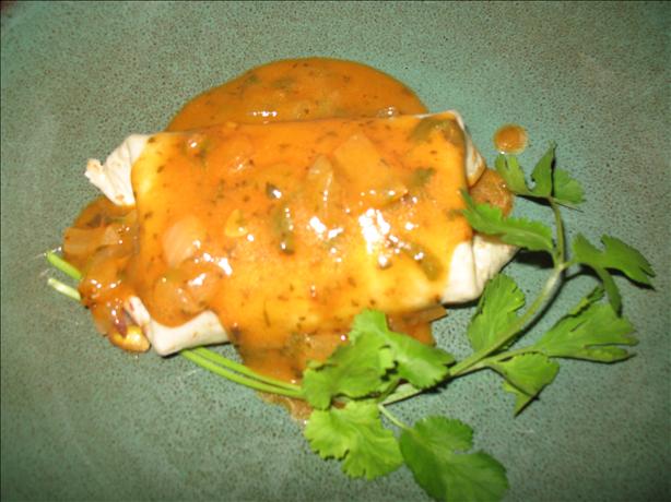 Jalapeno Burritos With Red Chili Gravy. Photo by Vegan Courtney