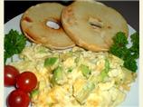 Scrambled Eggs With Avocado and Cheese