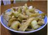 Ginger Fennel Pork Stir-fry. Recipe by Fuji