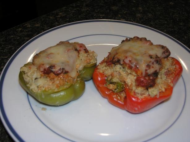 Turkey Stuffed Yellow & Red Bell Peppers. Photo by CookieBella
