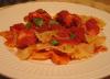 Pasta With Red Sauce and Salmon