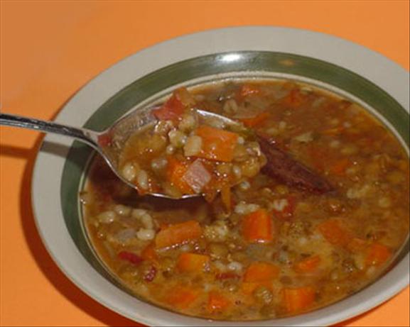 Lentil Barley Stew. Photo by justcallmetoni