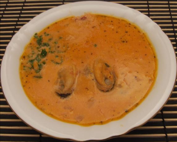 Creamy Mussel Soup with Fiery Rouille. Photo by Peter J