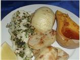 Baked Sea Bass With Herb Sauce