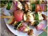 Lemon Ginger Coriander Chicken Kebabs. Recipe by Cathleen Colbert