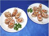 Oriental Finger Food, Rolled Chicken & Mushroom Omelette