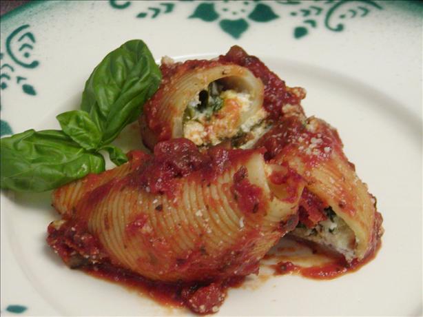 Spinach Stuffed Shells With a Mushroom Sauce. Photo by Rita~