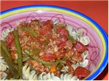 Spaghetti With Chunky Meat and Veggie Sauce