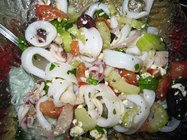 Calamari Salad. Photo by threeovens