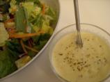 Creamy Lemony Pepper Parmesan Dressing over Romaine