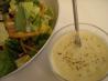 Creamy Lemony Pepper Parmesan Dressing over Romaine