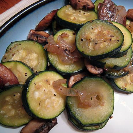 Sauteed Zucchini With Mushrooms for Two. Photo by yogiclarebear