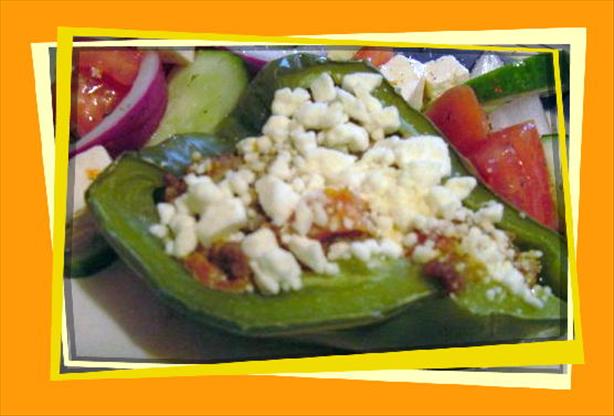 Low Carb Mediterranean Stuffed Bell Peppers. Photo by TheDancingCook