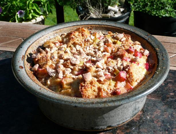 Rhubarb Bread Pudding. Photo by Annz Recipez