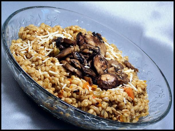 Pearl Barley Risotto (orzotto) With Sauteed Mushrooms. Photo by kzbhansen