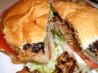Mushroom Stuffed Grilled Pork Burgers. Recipe by Kittencalskitchen