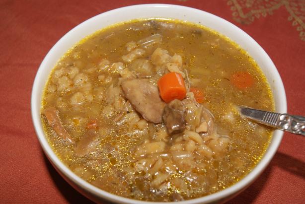 Double Mushroom Barley Soup. Photo by CaliforniaJan