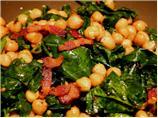 Spinach and Chickpeas With Bacon