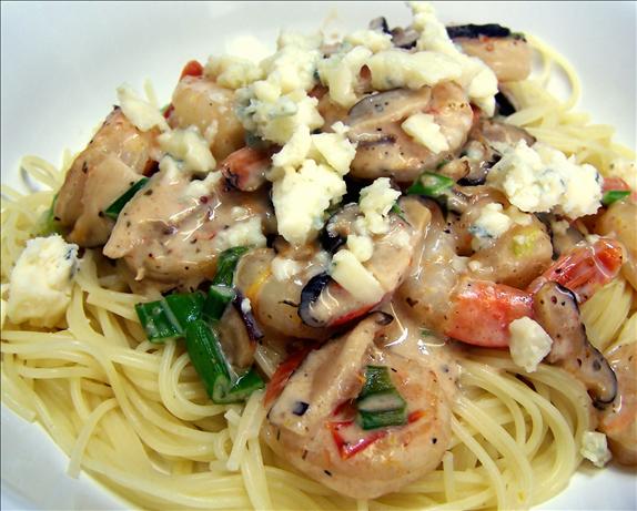 Grecian Shrimp over Pasta. Photo by PaulaG