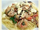 Grecian Shrimp over Pasta