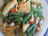 Laquered Tofu Triangles With Green Beans and Cashews