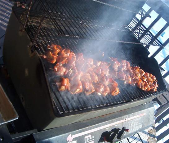 Bacon Wrapped Mushroom Kabobs / Kebabs. Photo by ~Leslie~