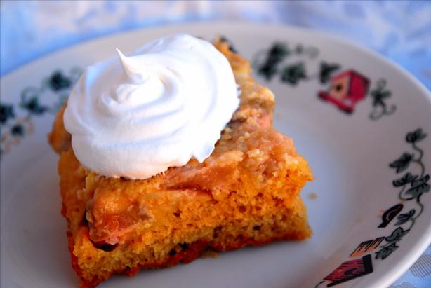 Rhubarb Custard Cake. Photo by Chef Dee