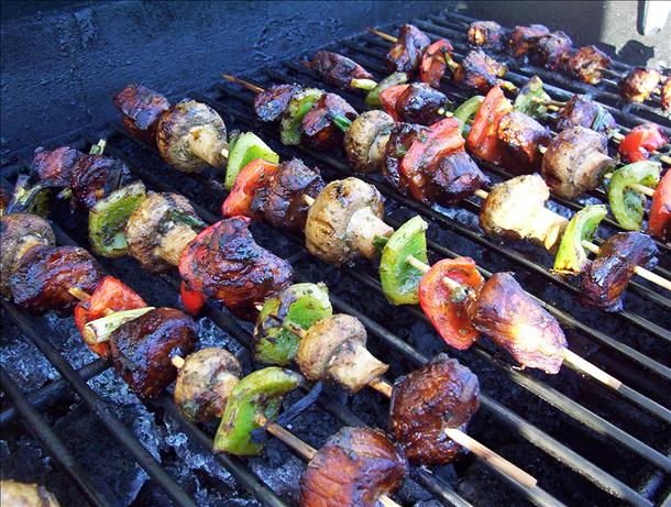 Skewered Five Spice Pork (Oamc) With Vegetables. Photo by * Pamela *