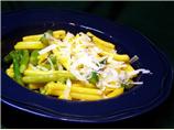 Pappardelle With Peas and Asparagus in Orange-saffron Sauce