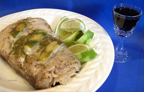 Halibut Roast With Tequila Liqueur and Lime. Photo by Derf