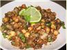 Aloo Channa Chaat (Tangy Potato Chickpea Snack). Recipe by Dimpi
