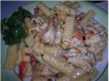 Grilled Chicken Rigatoni With Pesto Alfredo Sauce. Photo by ChipotleChick