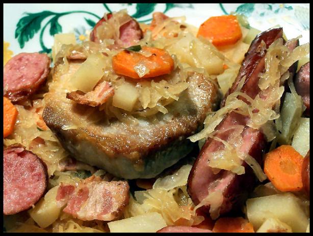 Sauerkraut Smothered With Pork Chops and Sausage. Photo by NcMysteryShopper