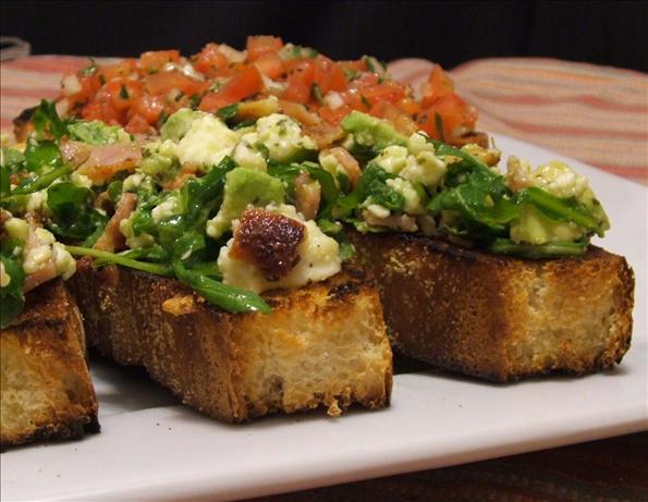 Avocado, Feta and Pancetta Bruschetta. Photo by Fairy Nuff