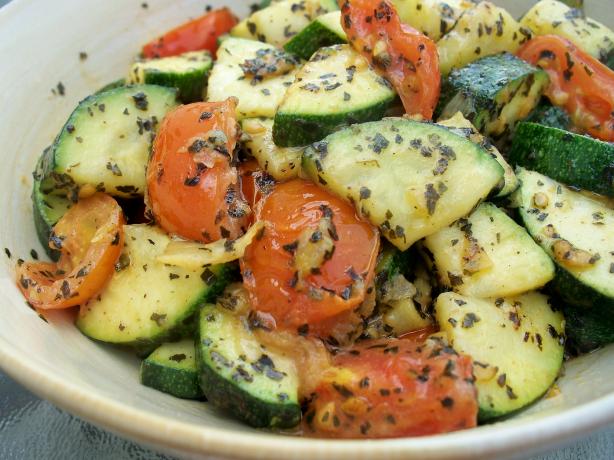 Sauteed Zucchini With Cherry Tomatoes, Garlic and Basil. Photo by *Parsley*