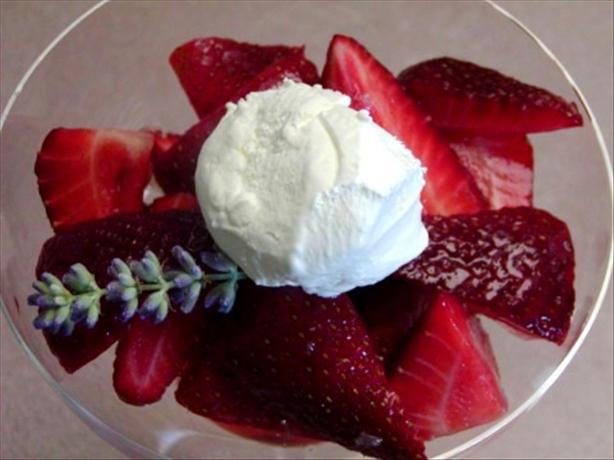 Strawberries in Lemon-lavender Syrup. Photo by Rita~